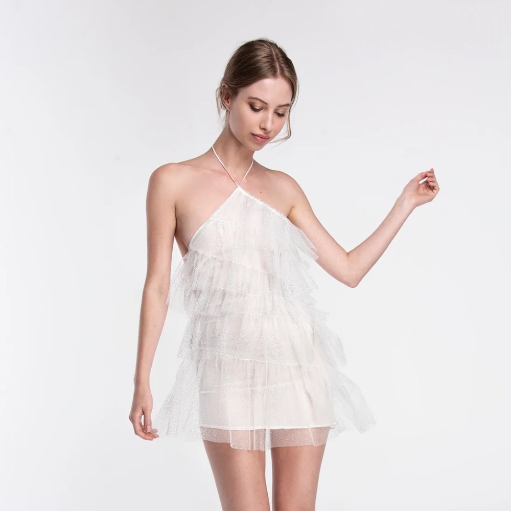 The Bar Lou Sparkle Dress Blanc Bridal